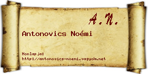 Antonovics Noémi névjegykártya