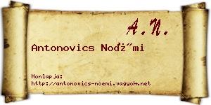 Antonovics Noémi névjegykártya